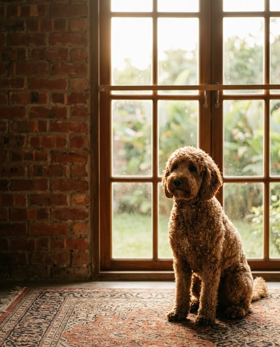 Moose watching the street from a window